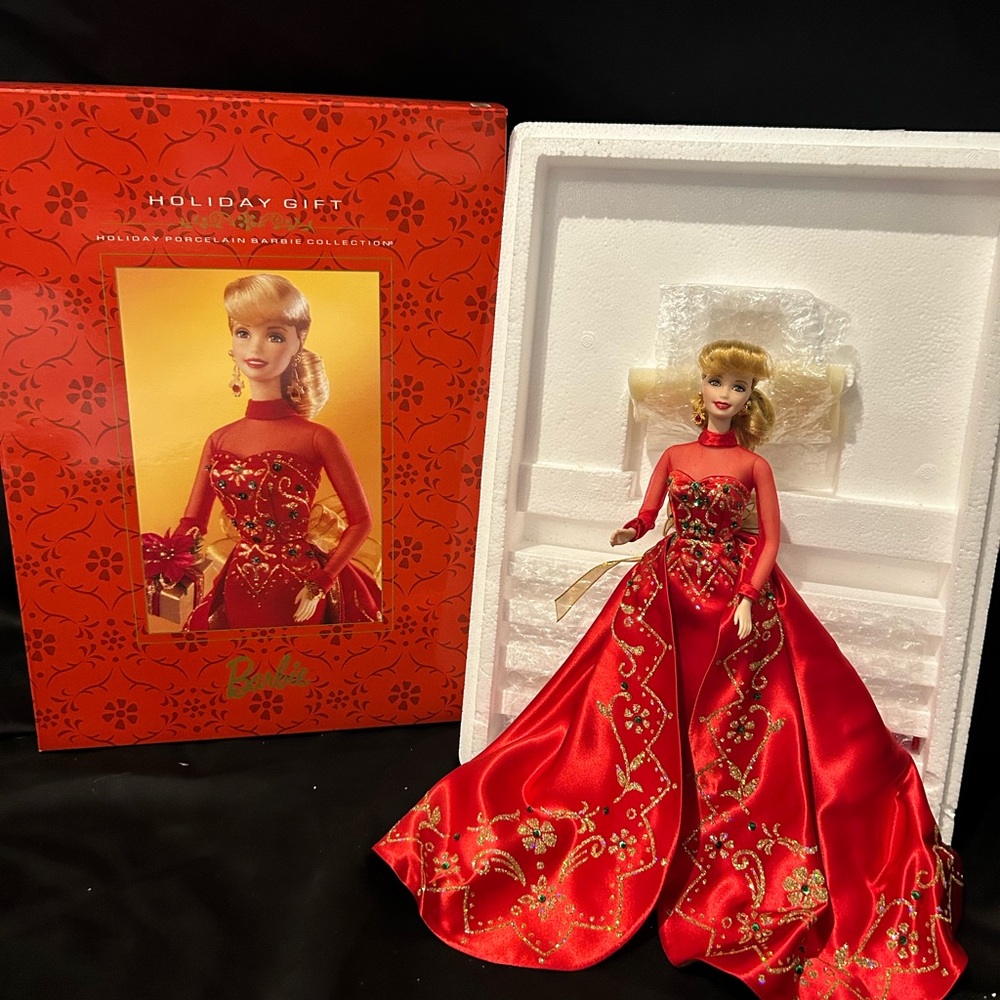 Barbie in Luxurious Red and Gold Gown